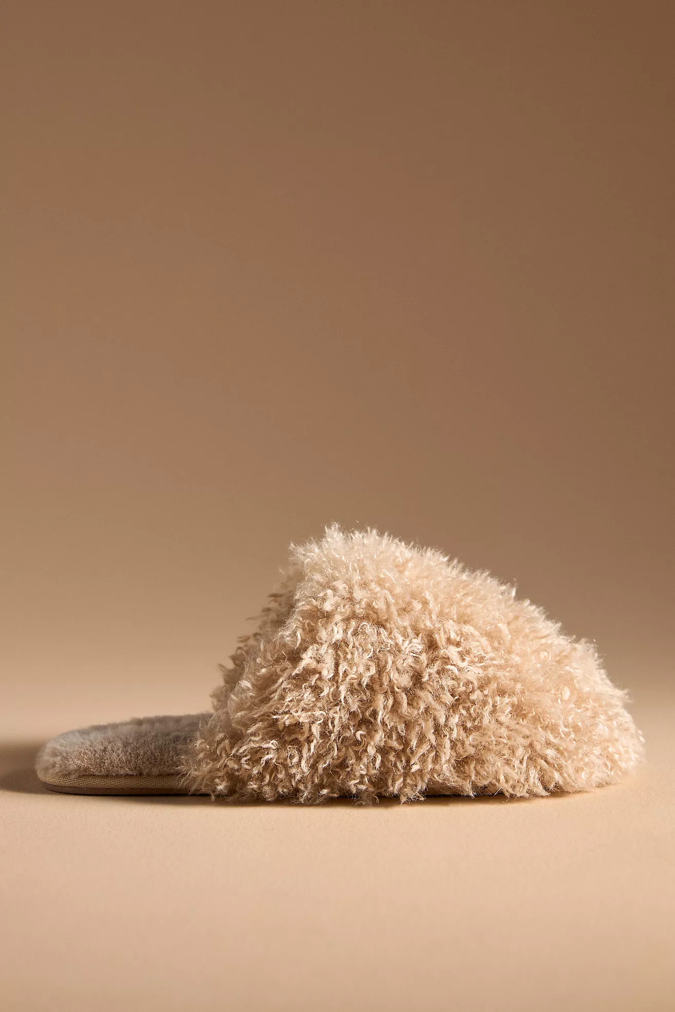 Maeve Curly Faux-Fur Slippers | Anthropologie (US)