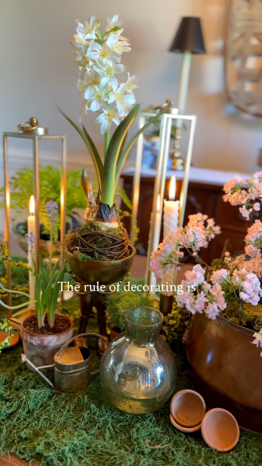 I’ve always believed the best “rule” of decorating is… there are no rules! 

Just fill your home with pieces you love! Layer them, mix them, move them around and somehow, it always works because it feels like you! 

This little spring table came together with moss, soft blooms, vintage finds, and a few sweet bunnies tucked in… and it might be one of my favorite things I’ve created. Ever!

Proof that when you decorate with what you love, it never feels overdone… it just feels like home. 

Tell me… are you more of a perfectly styled or collected and cozy kind of decorator?

#LTKSeasonal #LTKHome #LTKstorytime