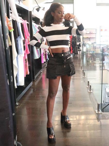 Tried on this cargo mini skirt at the Cynthia Rowley Showroom and fell in love! It’s currently sold out, but head to the link to be notified when it becomes available again. 

#LTKSeasonal #LTKstyletip