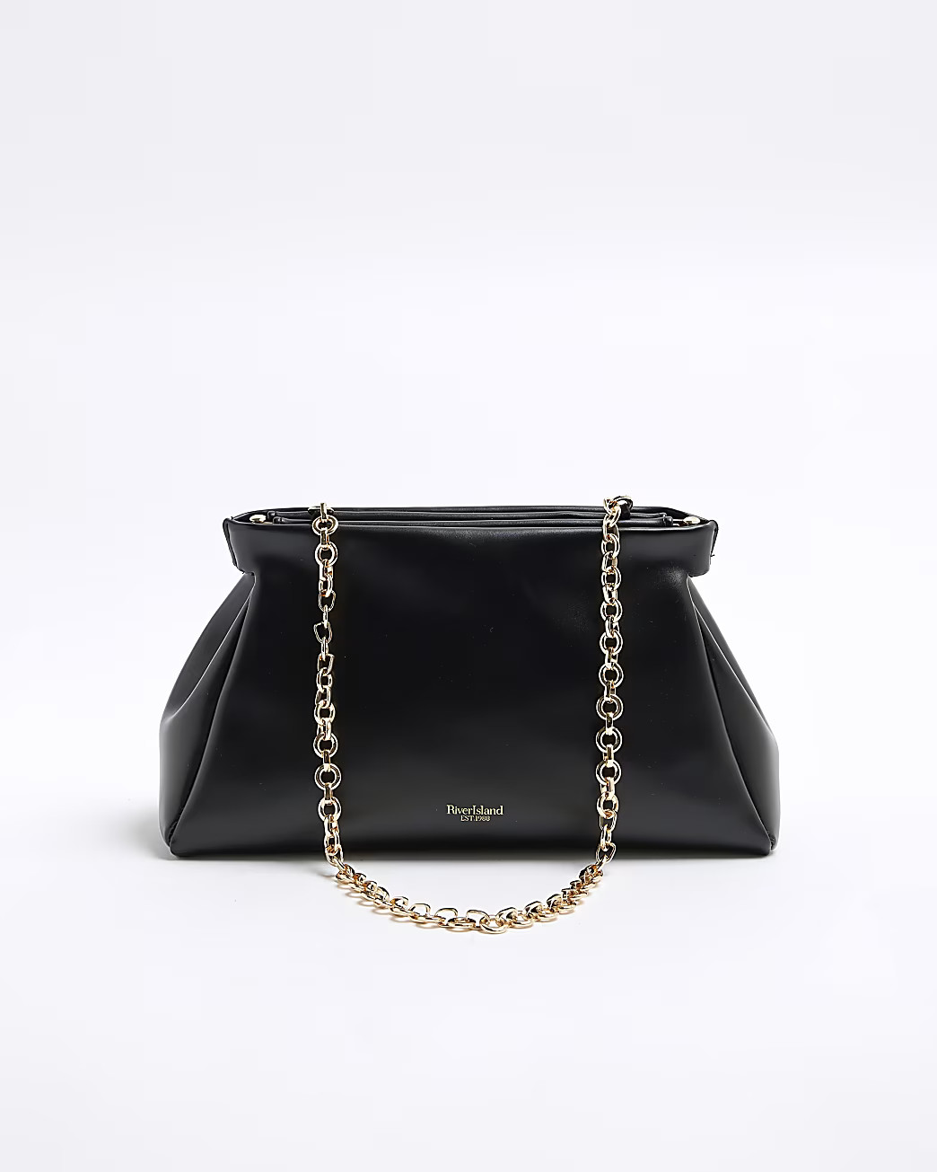 Black Frame Top Clutch Bag | River Island (UK & IE)
