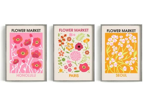 Flower Market Print Flower Market Poster Flower Market Wall - Etsy | Etsy (US)