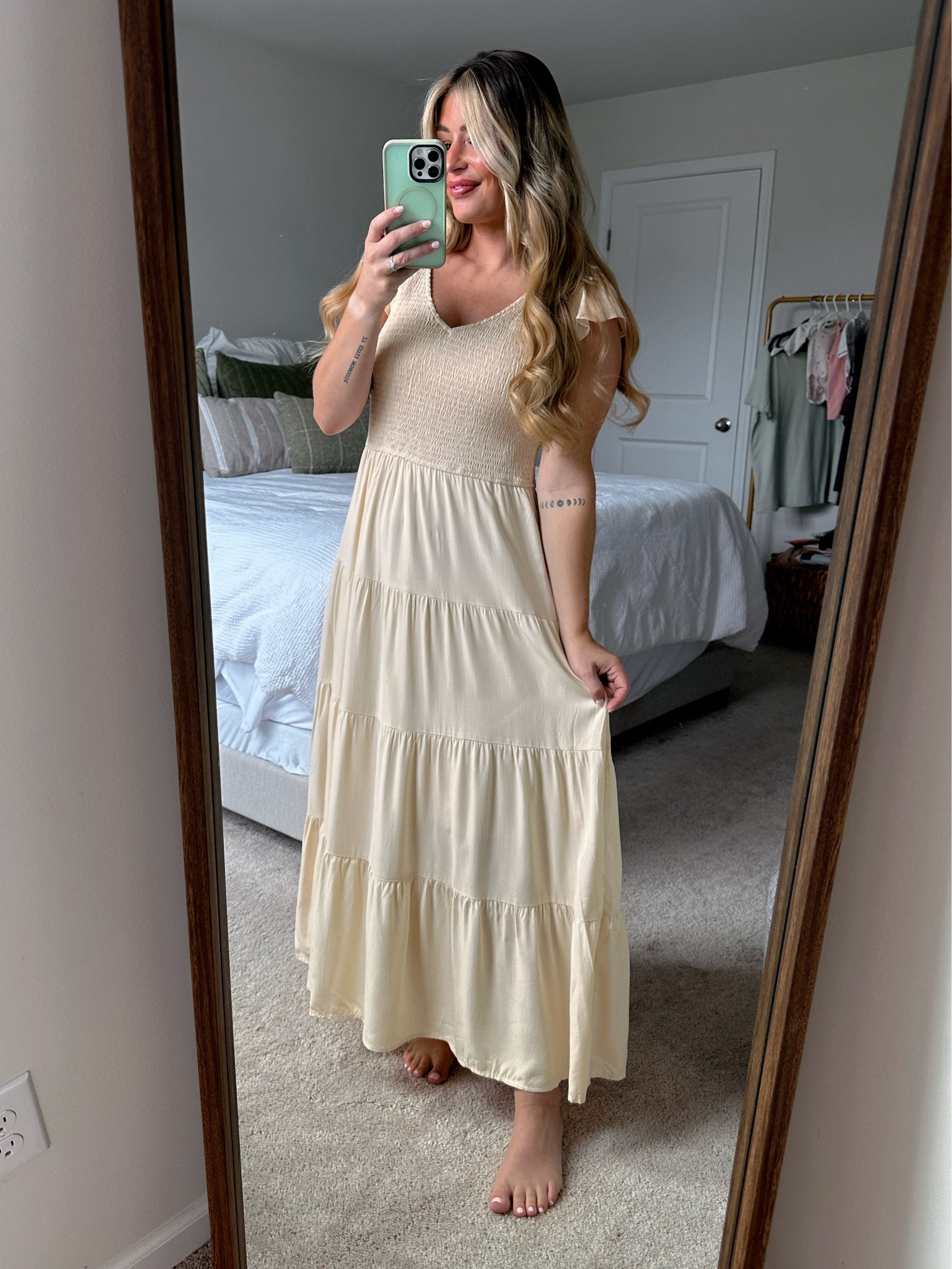 The dress I wore for our family pictures! Wearing a medium here. 


Family photos, fall photos, fall outfit, fall dress, newborn photography, newborn photoshoot, beige dress, beige maxi dress, maxi dress, flowy dress, apricot dress , long dress 

#LTKStyleTip #LTKFallSale #LTKFamily