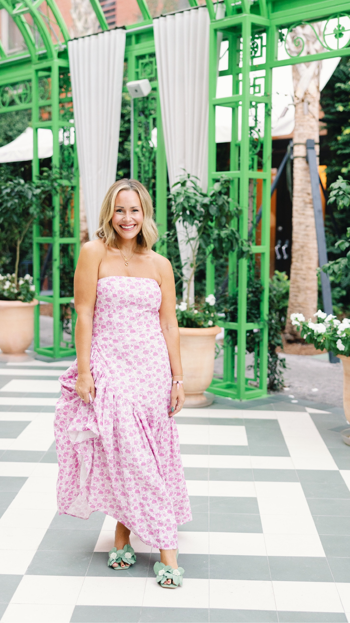 Wedding Guest Dress Floral Midi Dress Outfit Inspo💗✨ fits tts, wearing Small!!

wedding guest dress, fall events, formal events, midi dress, dress, bachelorette trip dress, dress for brunch, event wear, heels, sandals, flower heels, green heels, pink dress, natural makeup, merit beauty, jergens self tanner, staple jewelry, Claire Tammaro 

#LTKStyleTip #LTKParties #LTKWedding