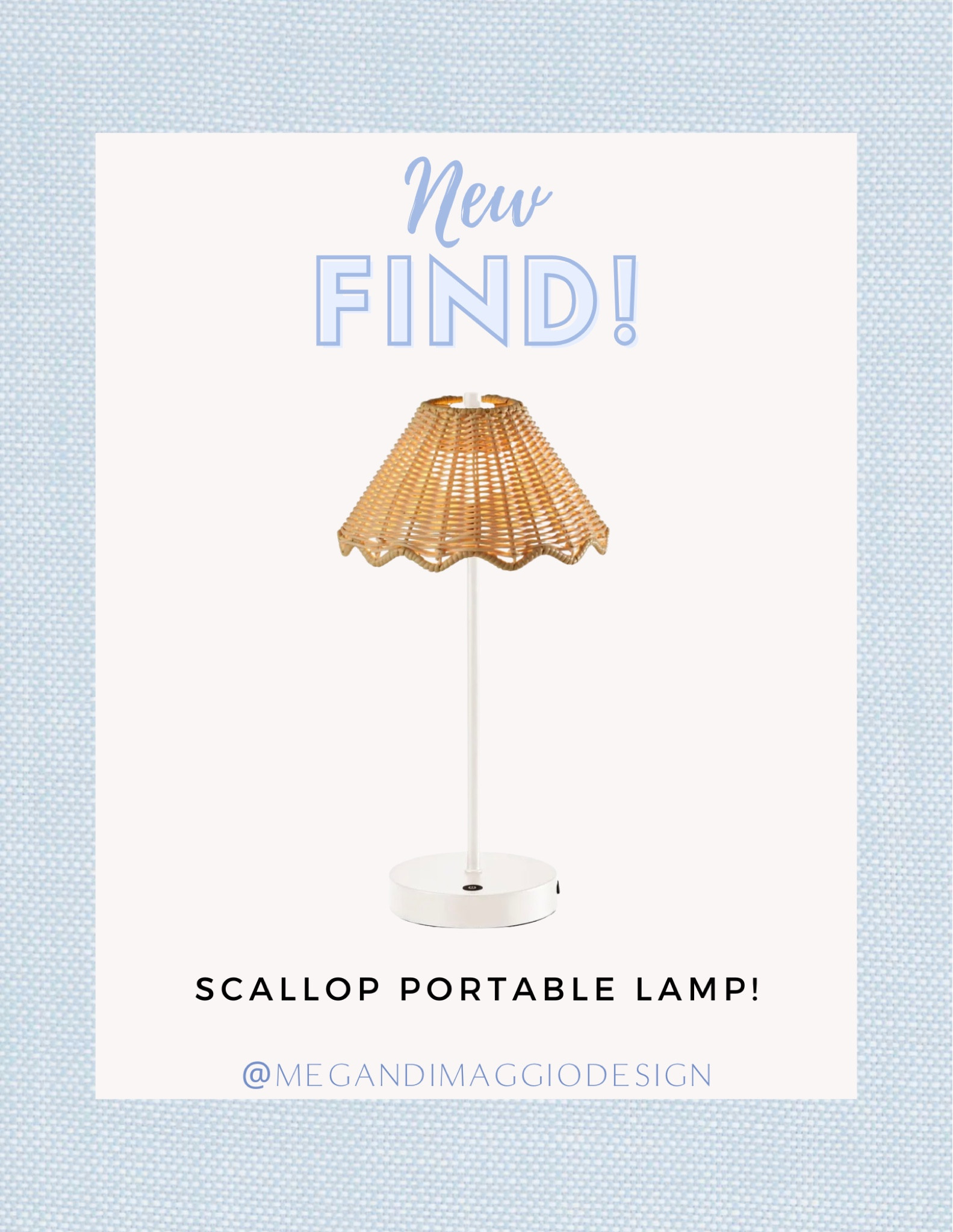 New portable wicker scallop lamp find!! 🤩 looks so similar to the two I have from the society social x belk collab that’s sold out!! Available in white, gold or black bases!! 

#LTKHome #LTKFindsUnder100