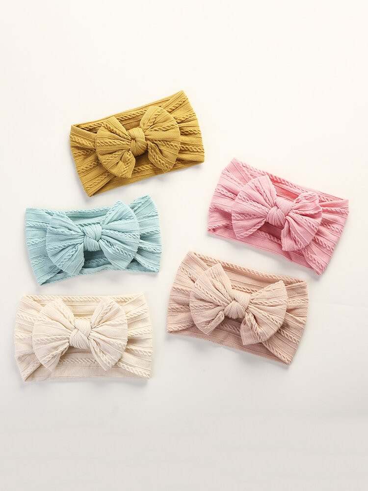 5pcs Baby Bow Decor Hair Band | SHEIN