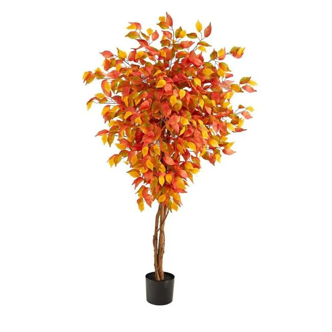 5 ft. Autumn Ficus Artificial Fall Tree | Walmart (US)