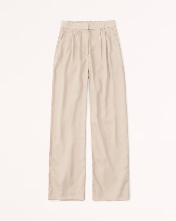 Women's Drapey Lightweight Tailored Wide Leg Pants | Women's Bottoms | Abercrombie.com | Abercrombie & Fitch (US)