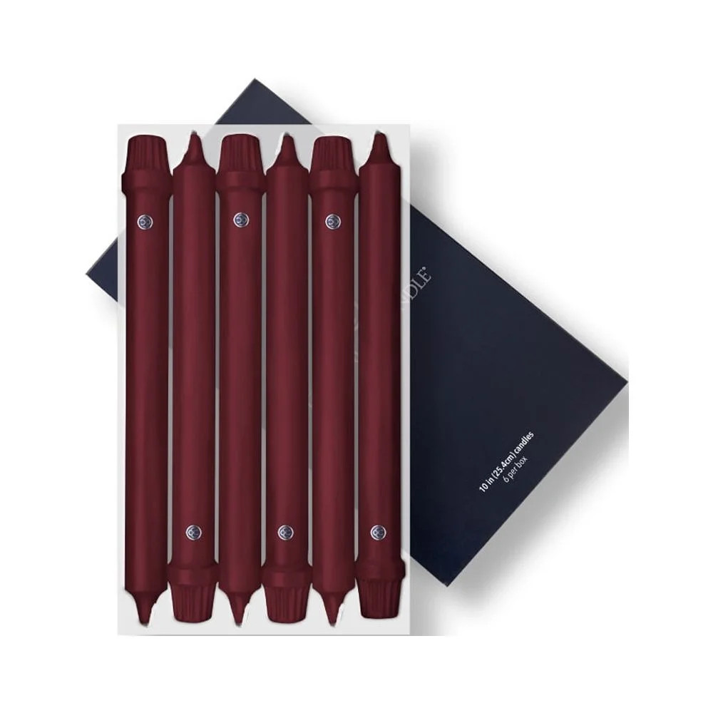 Colonial Candle Classics Unscented Taper Candle Cranberry, 10 inch, 8 Hours Burn, Pack of 6 | Walmart (US)