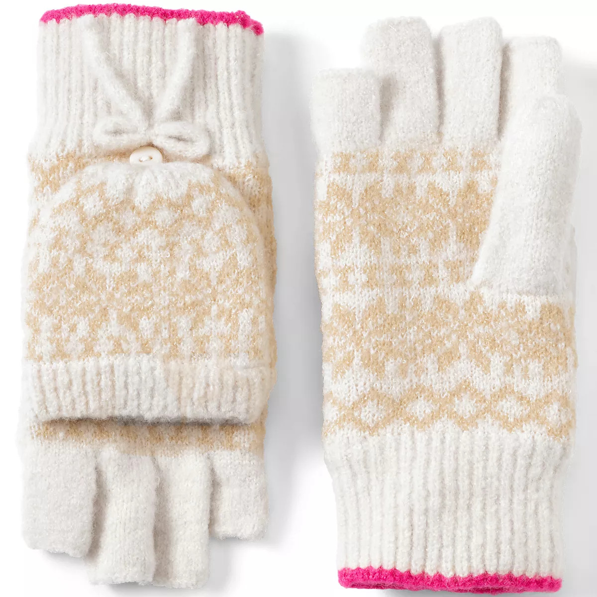 Women's CashTouch Fair Isle Convertible Mittens | Lands' End (US)