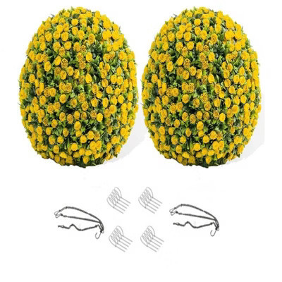 Pink-Diameter 55cm Artificial Topiary Balls - Set of 2 Red Rose Decor with Hanging Chains and Zip Tiles - Indoor/Outdoor Use | Target