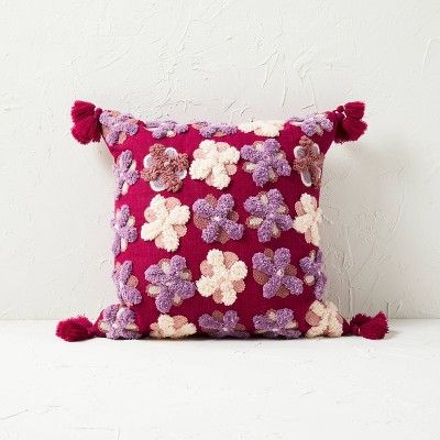 Embroidered Floral Square Throw Pillow - Opalhouse™ designed with Jungalow™ | Target