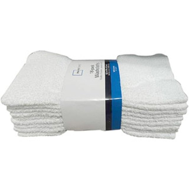 White Cotton Washcloth Pack - 18 Count | Walmart (US)