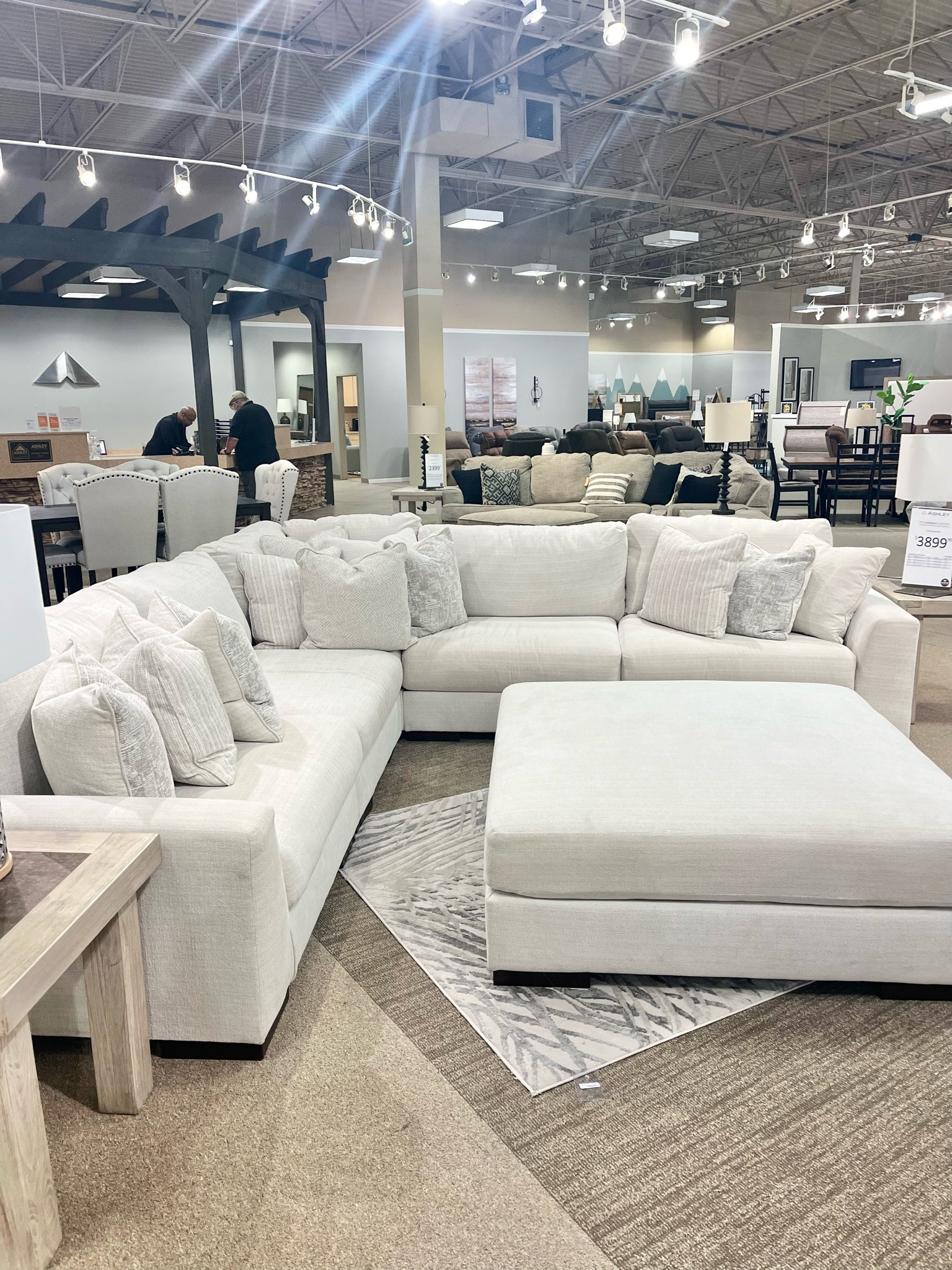 Our new sectional we just purchased from Ashley Furniture! It’s called the Lyndeboro and it’s the MOST COMFORTABLE sofa I’ve ever sat on!!! And their diamond protection sold us on the purchase, knowing they will always come out and guarantee a cleaning that makes it look brand new. If they can’t, they will give you credit for your purchase price and you can go buy something else or buy the same piece again. It’s just a stunning piece. And yes, we got the oversized ottoman as well.

#LTKSaleAlert #LTKHome #LTKFallSale