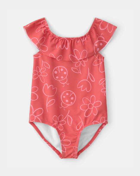 Toddler Girl Floral 1-Piece Swimsuit - Red | Carter's Inc