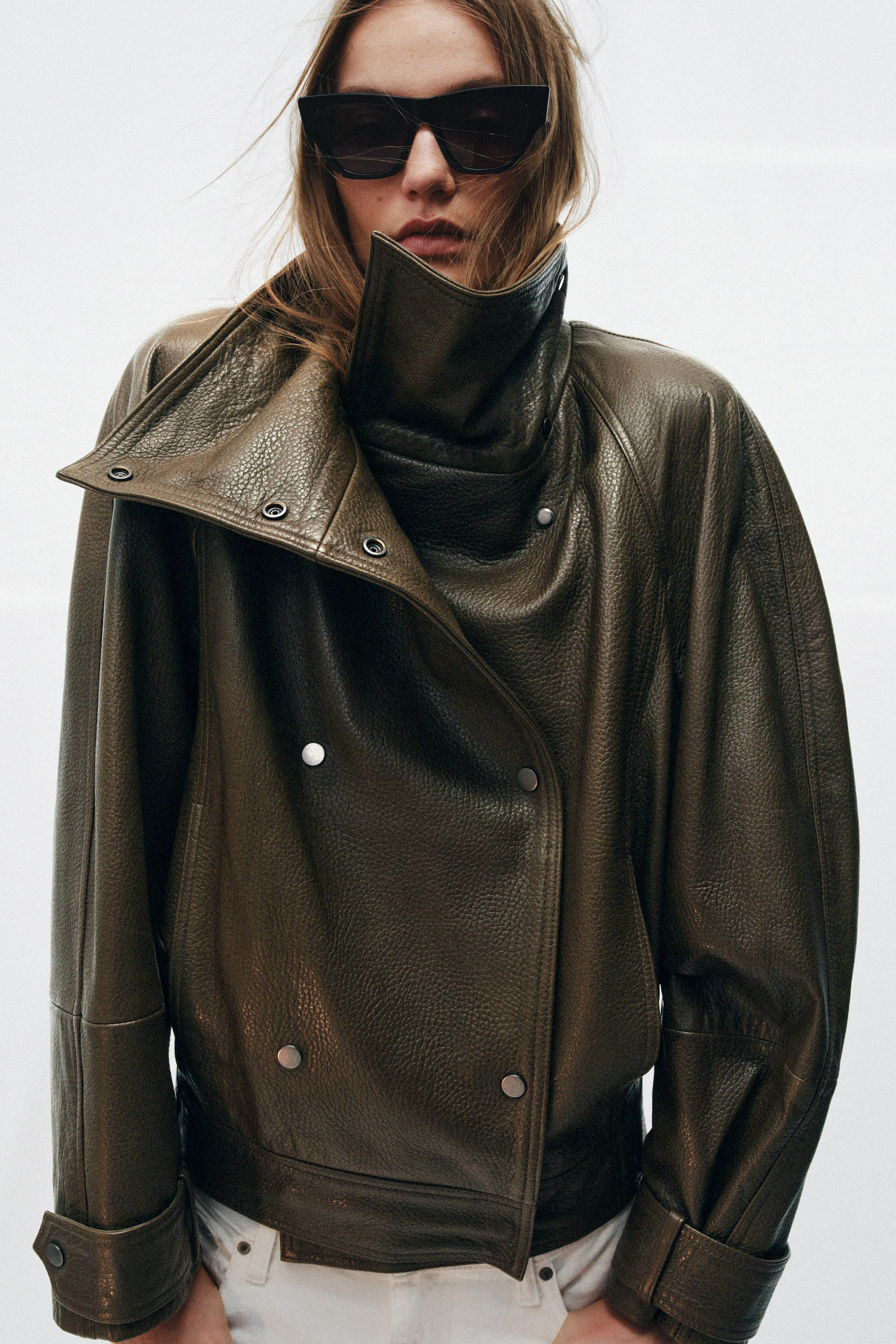 ZW COLLECTION LIMITED EDITION OVERSIZED LEATHER JACKET | Zara US