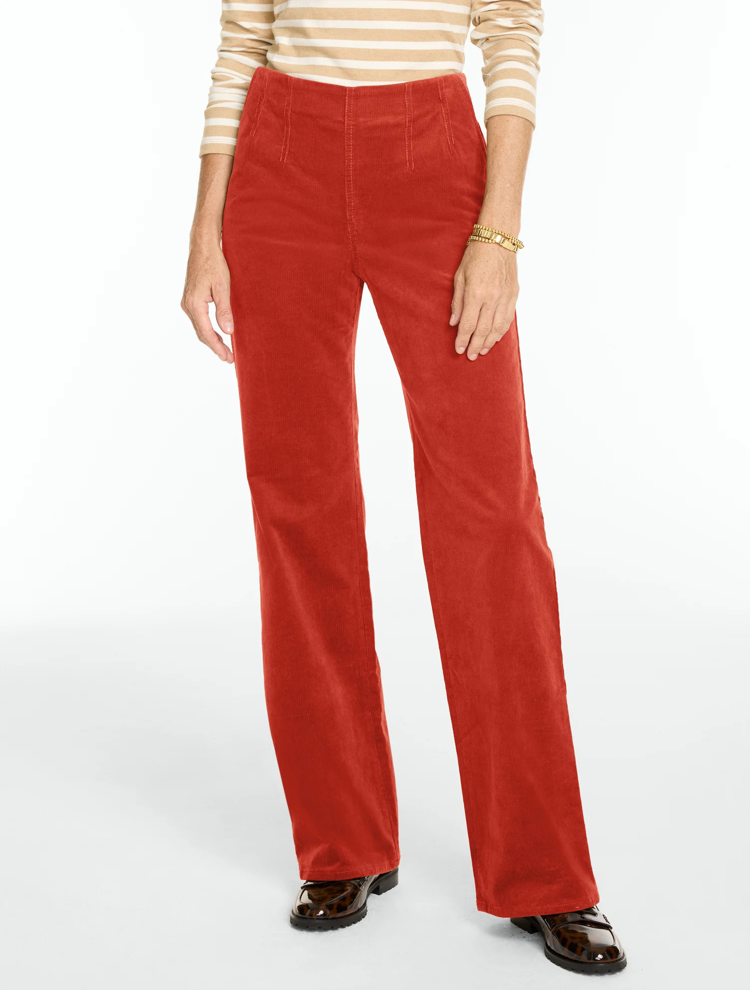 Plus Size - Stretch Corduroy Pull-On Trousers - Blue - 3X Talbots | Talbots