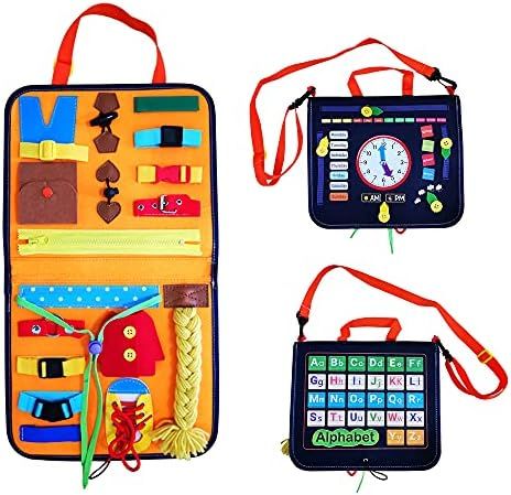 ALKISS Busy Board Montessori Toddler Sensory Travel Toy for Toddlers and Young Children 1-3 Years Ol | Amazon (US)