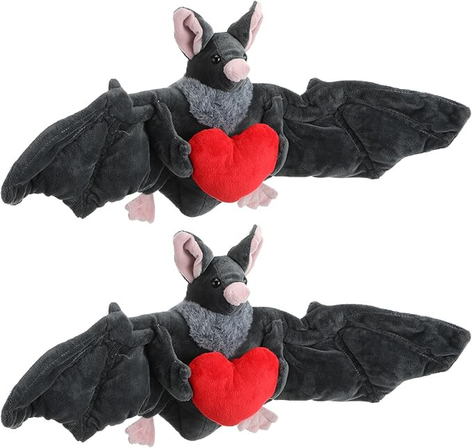 Civaner 2 Pcs 9" Gothic Bat Plush, Creepy Goth Bat Stuffed Animal with Heart, Lifelike Animal Hug... | Amazon (US)