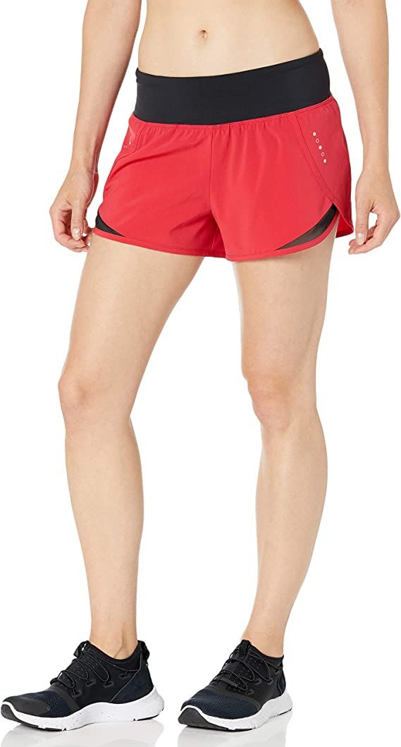 Core 10 Women's Standard-Fit Knit Waistband 2-in-1 Woven Running Short | Amazon (US)