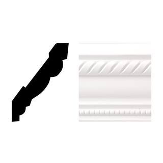 Royal Mouldings Creations 6611 11/16 in. x 3-5/8 in. x 8 ft. PVC Composite White Crown Molding 06... | The Home Depot
