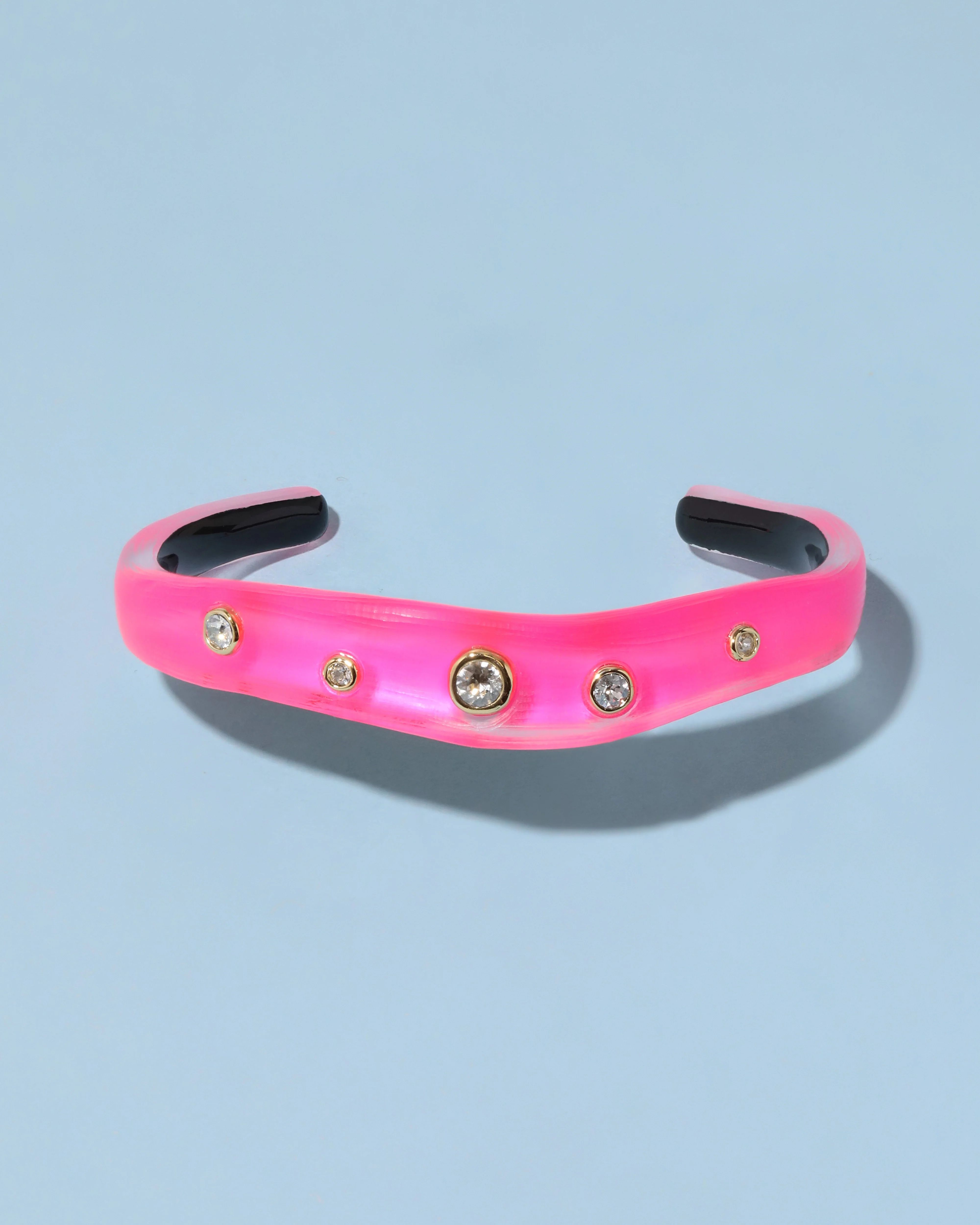 Pink Crystal Studded Lucite Cuff Bracelet | ALEXIS BITTAR | Alexis Bittar