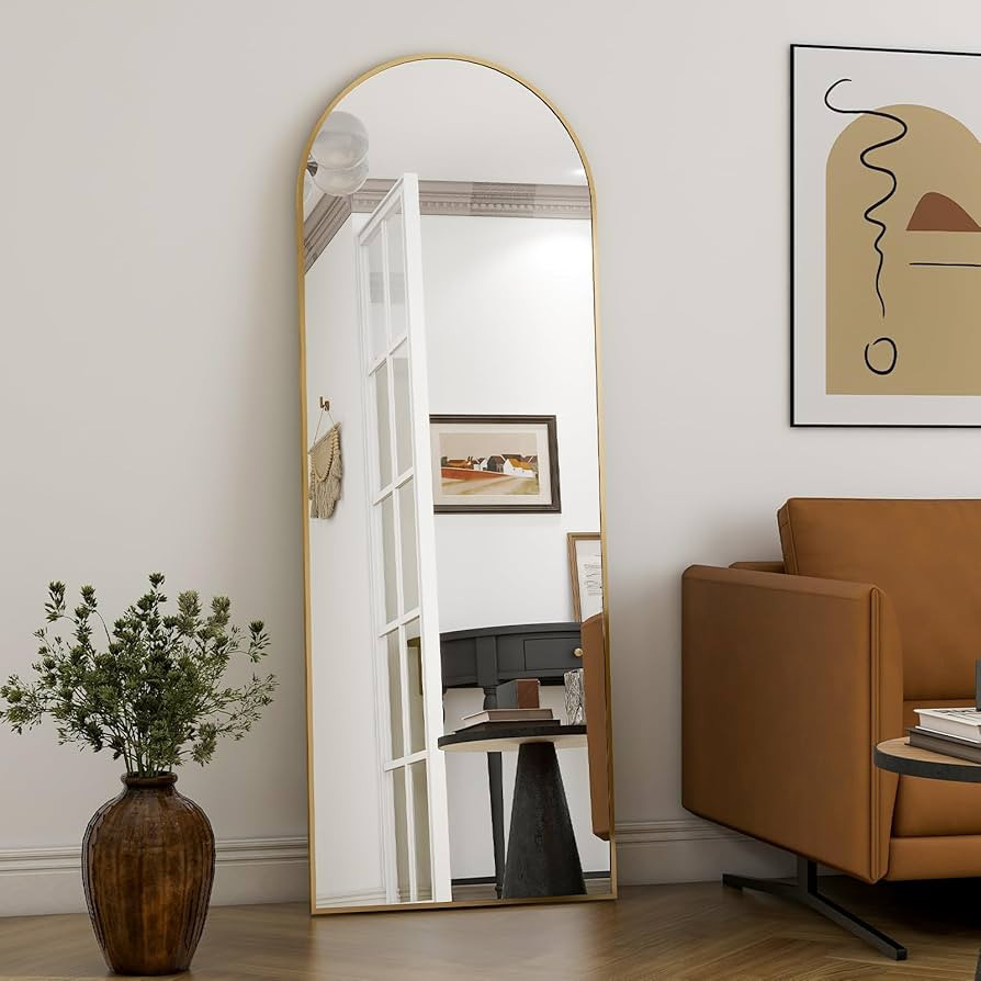 HARRITPURE 58"x18" Arched Full Length Mirror Free Standing Leaning Mirror Hanging Mounted Mirror ... | Amazon (US)