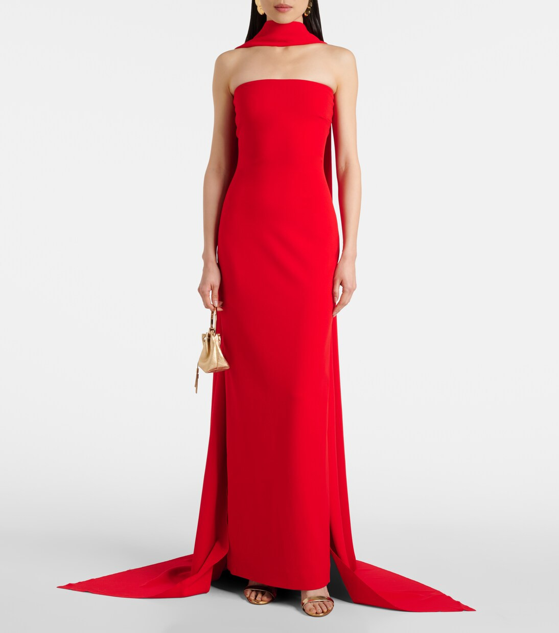Ainhoa scarf-detail crêpe gown | Mytheresa (UK)