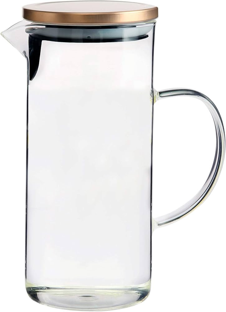 Mimo Style Jarra de Vidro Borossilicato Com Alça e Tampa Hermética Bronze Removível em Silicon... | Amazon (BR)