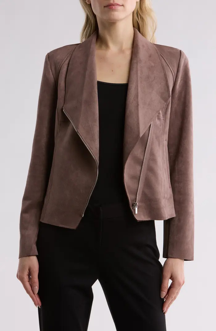 Faux Leather Draped Moto Jacket | Nordstrom Rack