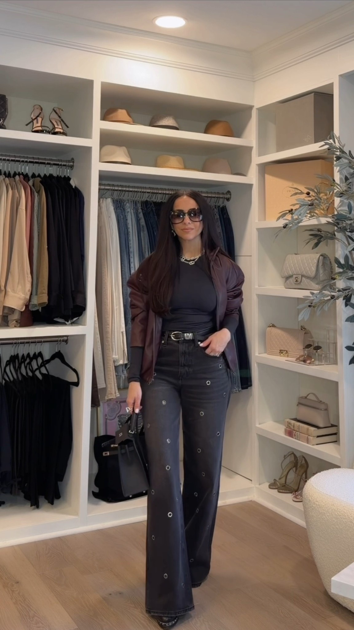 Jeans + faux leather jacket 

Jean size: 23 size down they run really big! 
Jacket size: Xxs 
Black top old from skims 

Abercrombie | pistola | ootd | petite fashion | Rita salmo | amazon belt | gucci sunglasses 

#LTKPetite #LTKOver40 #LTKootd