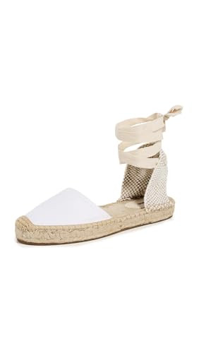 Soludos Women's Lauren Lace-Up Espadrilles, Oasis White, 8-8.5 Medium US | Amazon (US)