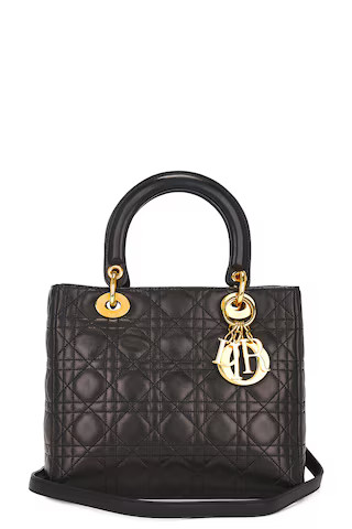 Dior Lady Lambskin Handbag in Black | FWRD 