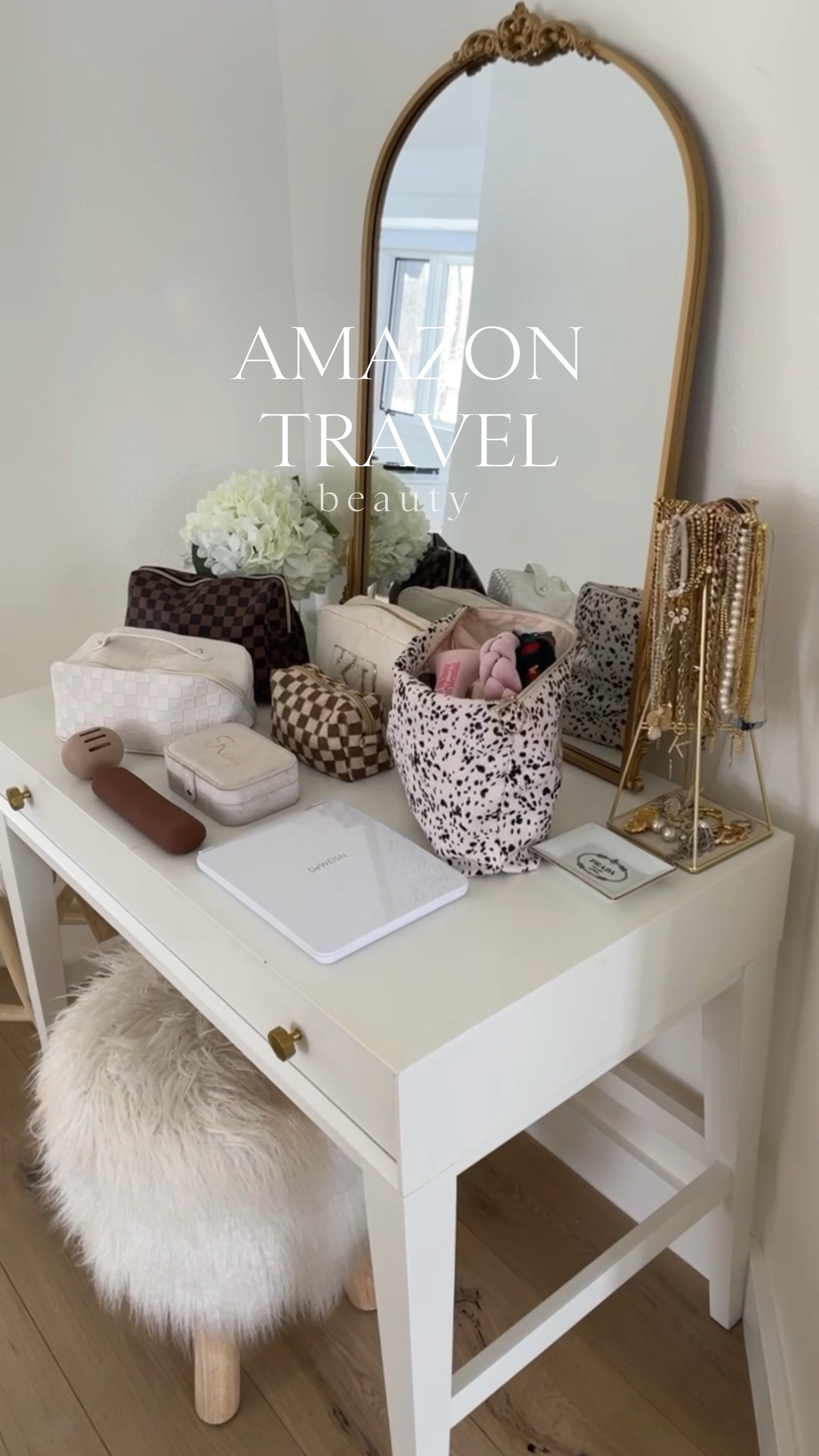 T R A V E L \ sharing my favorite beauty travel finds from Amazon!! Packed all these beauties up this week for California! Here’s what I’m loving👇🏻
+ lighted makeup mirror $27
+ small checked bag $10
+ makeup sponge holder $8
+ makeup brush holder $10
+ large makeup bag $20
+ LV look-for-less cosmetic bag $33

Makeup
Skincare
Home
Vanity 

#LTKtravel #LTKunder50 #LTKhome