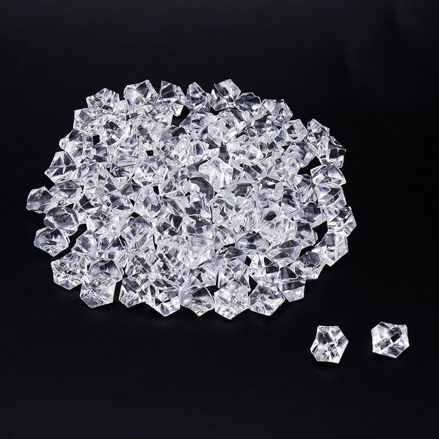 MY MIRONEY 100PCS Fake Crushed Ice Rocks Clear Acrylic Crushed Ice Cubes Artificial Diamond Cryst... | Amazon (US)