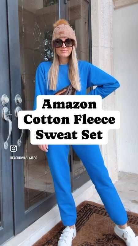 Loving my new, bright blue cotton fleece sweatsuit from Amazon. It’s so soft and cozy. Fits extremely comfortable wearing a small.

#LTKover40 #LTKsalealert #LTKfindsunder50