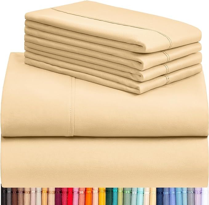 LuxClub 6 PC Queen Sheet Set, Breathable Luxury Bed Sheets, Deep Pockets 18" Eco Friendly Wrinkle... | Amazon (US)