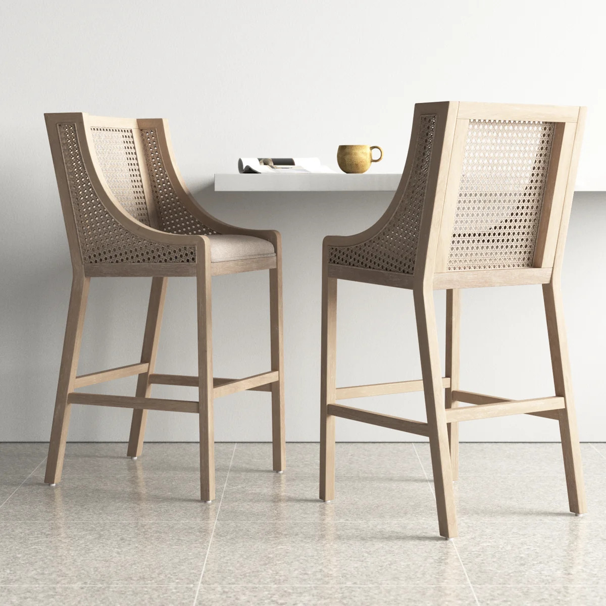 Yaritza Solid Wood 30" Bar Stool (Set of 2) | Wayfair North America