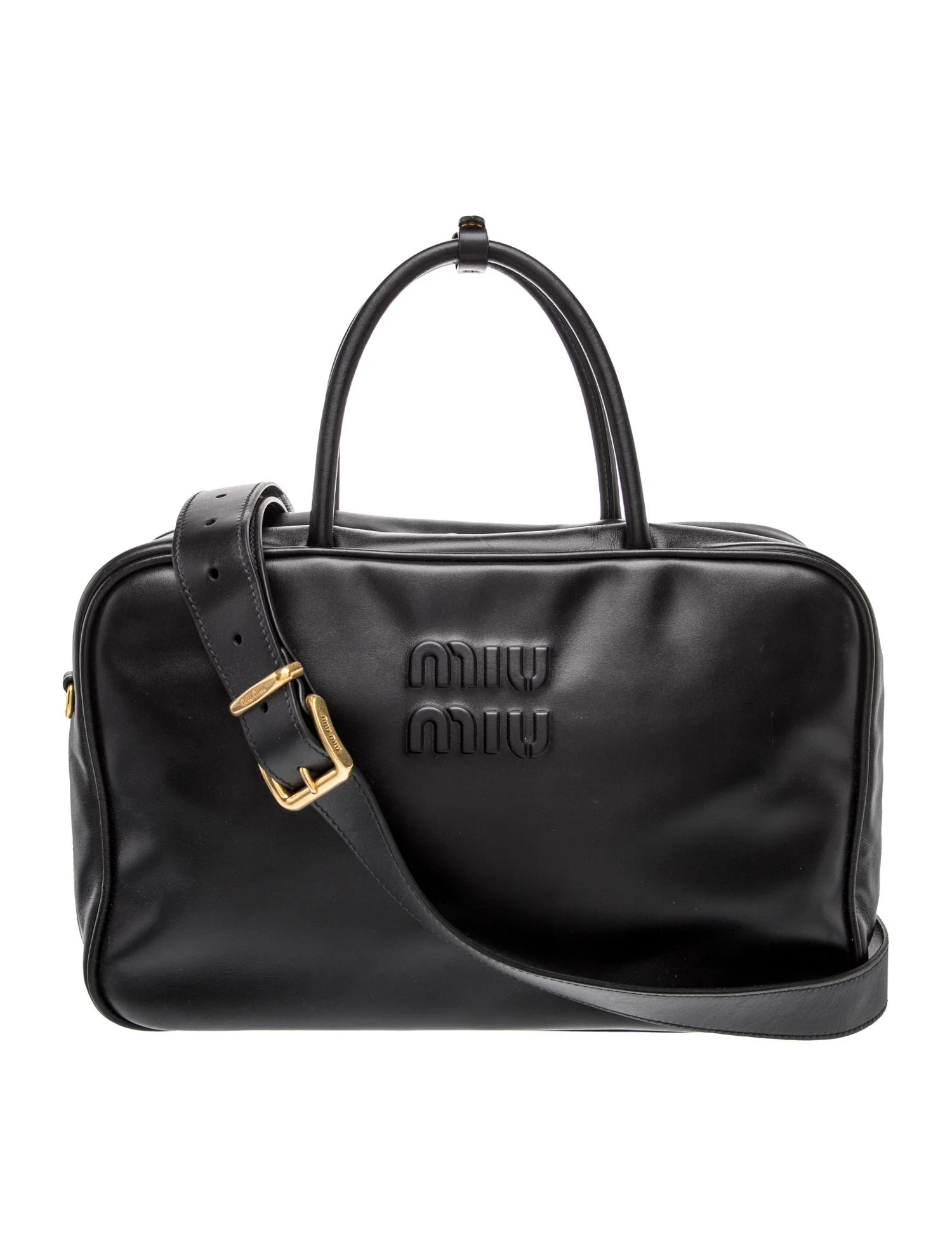 Miu Miu Leather Beau Large - Black Handle Bags, Handbags - MIU243740 | The RealReal | The RealReal
