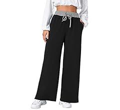 Women's Causal Drawstring High Waist Baggy Straight Leg Joggers Sweatpants with Pockets | Amazon (US)