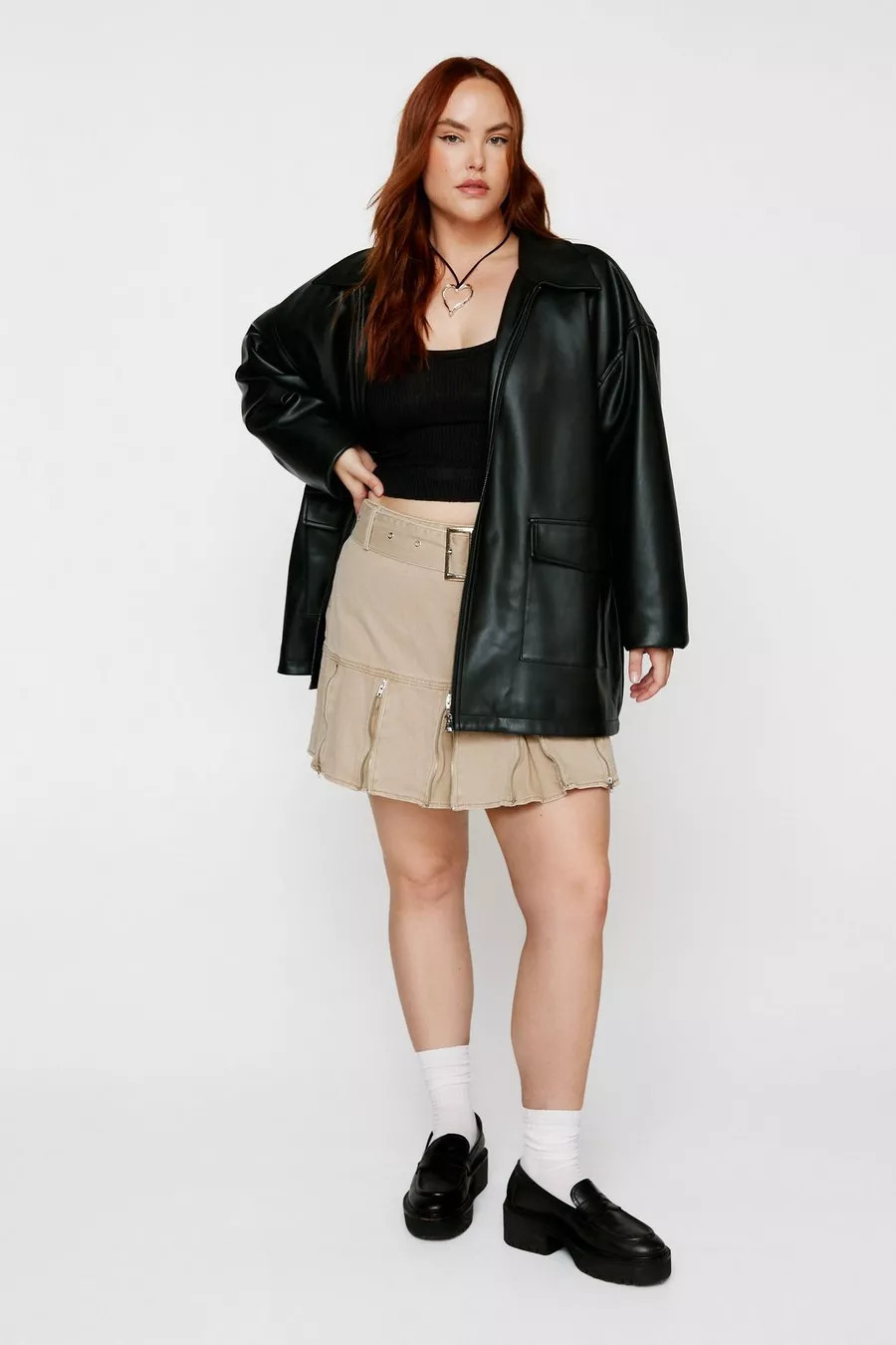 Plus Size Clean Pocket Detail Faux Leather Jacket | Nasty Gal US