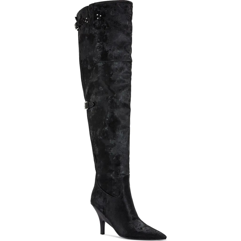 AZALEA WANG Backer Thigh High Boot in Black at Nordstrom Rack, Size 8.5 | Nordstrom Rack