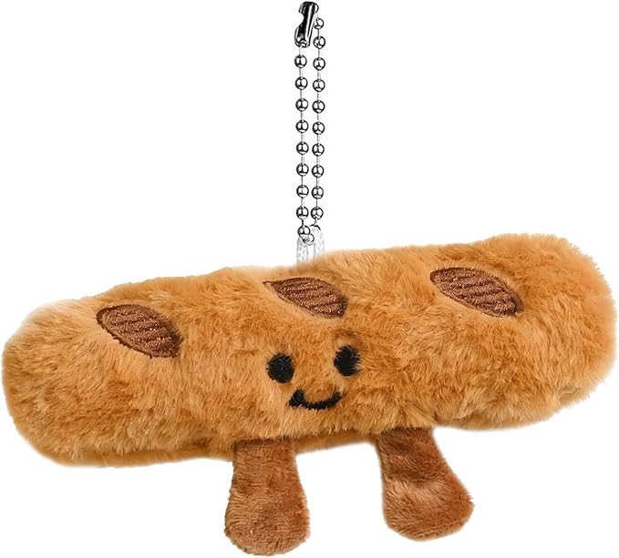 Brown Bread Bag Charm, Fashin Plush Keychain for Handbags Purse Bag Accessories Car Charms PU Key... | Amazon (US)