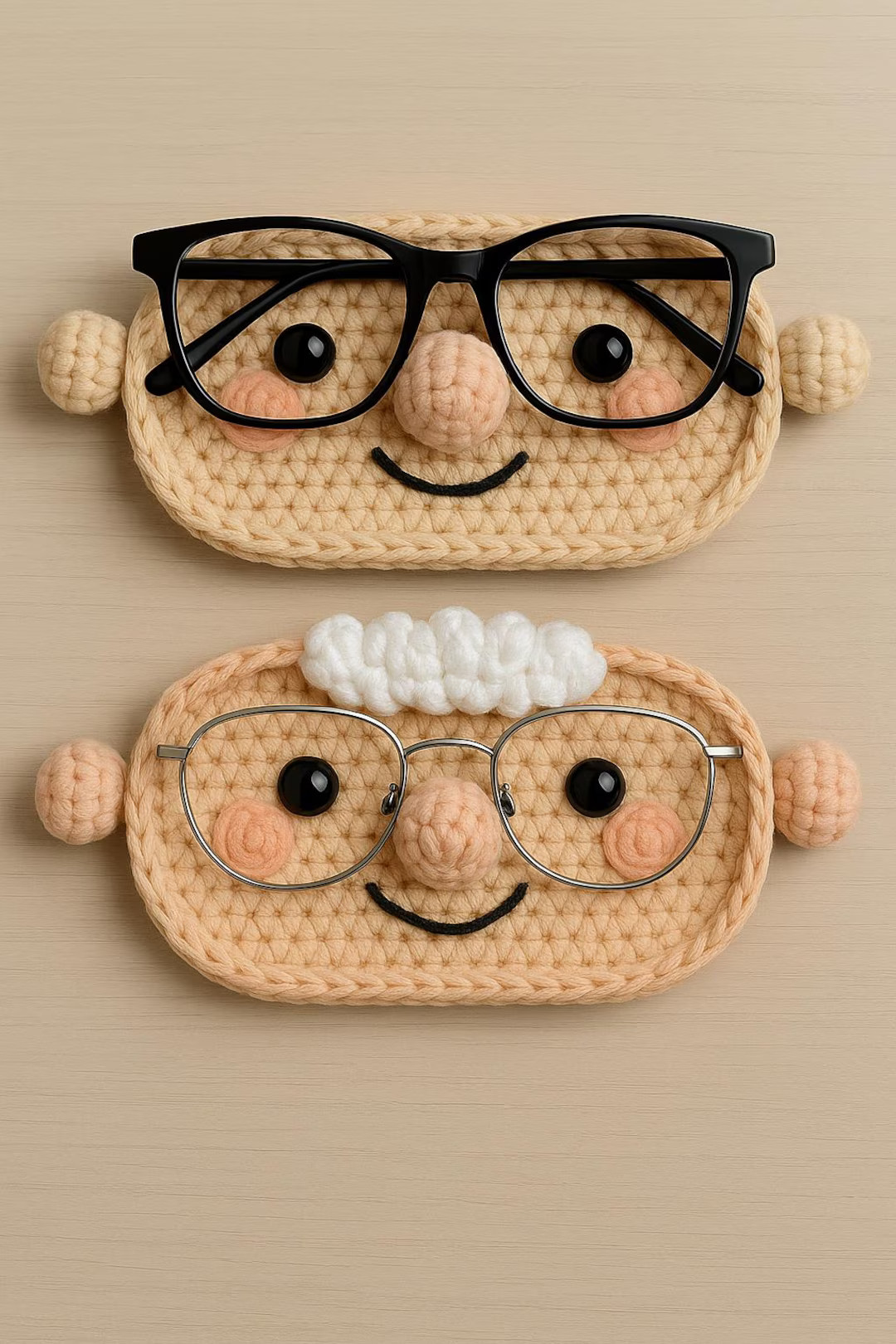 Grandparents Eyeglasses Holder – Handmade Crochet Eyeglass Stand, Cute Couple Face Organizer, F... | Etsy (US)