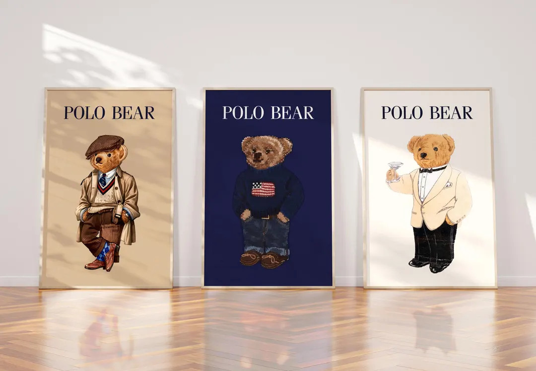 Bear Set of 3 Wall Art Posters, Fashion Magazine Poster, Vintage Fashion Magazine Poster, Old Ral... | Etsy (US)