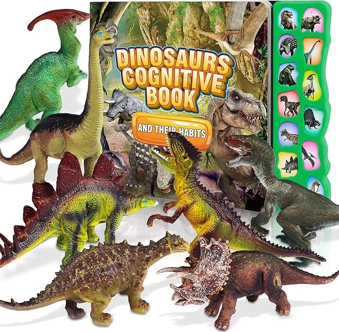 Dinosaur Toys,Dinosaur Sound Book with Pack of 12 Toy Figures,Realistic Roars,Interactive Perfect... | Amazon (US)