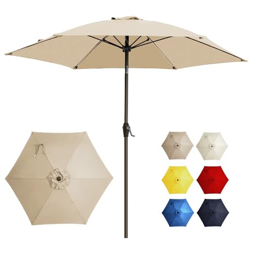 Amazon.com : GREFORG 7.5FT Large Outdoor Patio Umbrella with Crank & Tilt - Durable Market Umbrel... | Amazon (US)