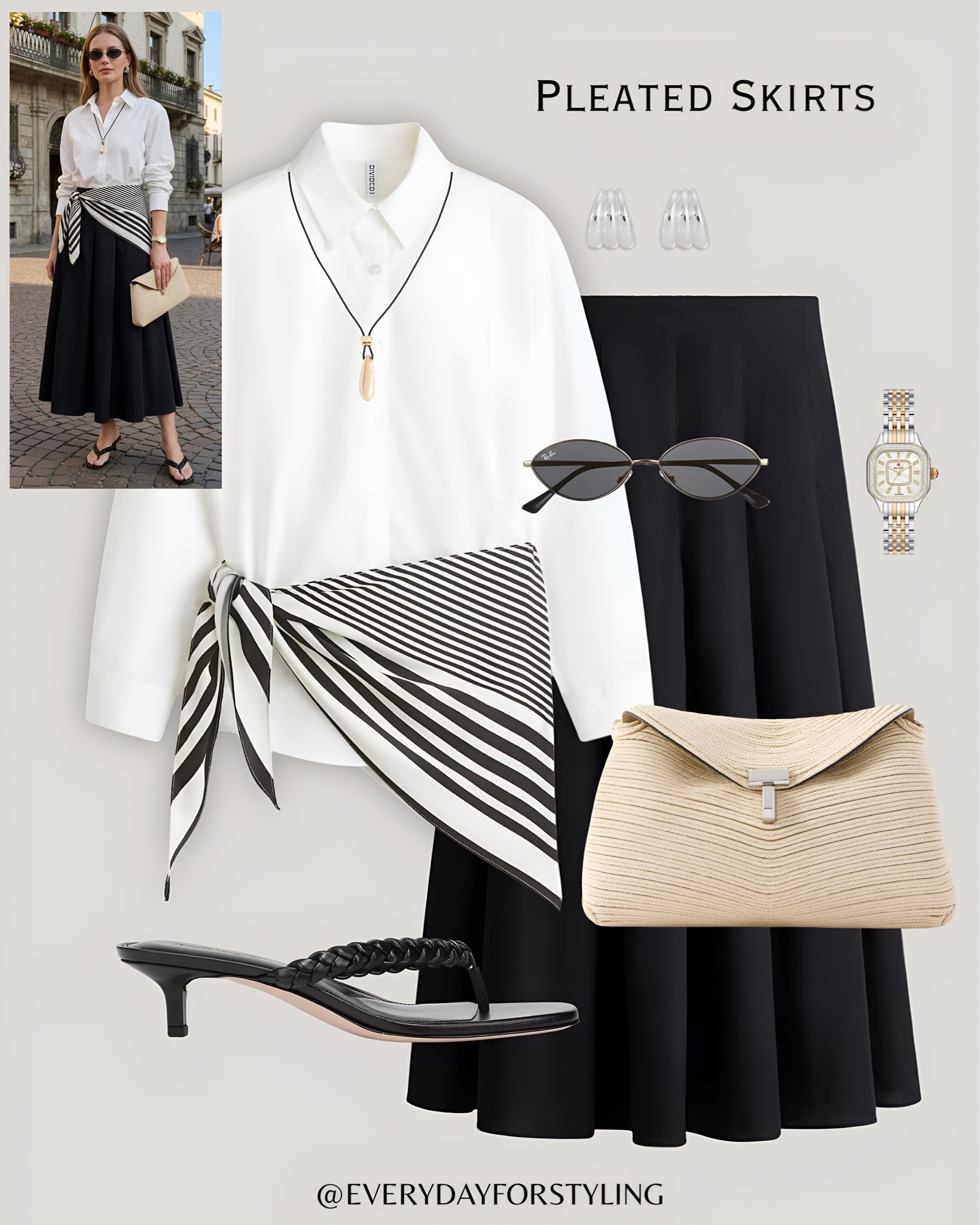 Tying a silk scarf at your waist is the most underrated styling trick and here’s the proof 💫

black and white outfit women, pleated skirt monochrome look, silk scarf waist styling, Parisian fashion aesthetic, white shirt outfit ideas, black midi skirt styling, French girl style inspo, kitten heel outfit ideas, elegant minimalist fashion, classic outfit women, monochrome fashion ideas, scarf styling tips, timeless style women, how to style pleated skirts, chic everyday outfits, women’s fashion inspiration, sophisticated casual style, neutral accessories styling, black pleated midi skirt, affordable elegant fashion

#MonochromeOutfitIdeas, #PleatedSkirtStyle, #ParisianFashion, #WhiteShirtOutfit, #ChicAndMinimalist

#LTKTravel #LTKSeasonal #LTKootd