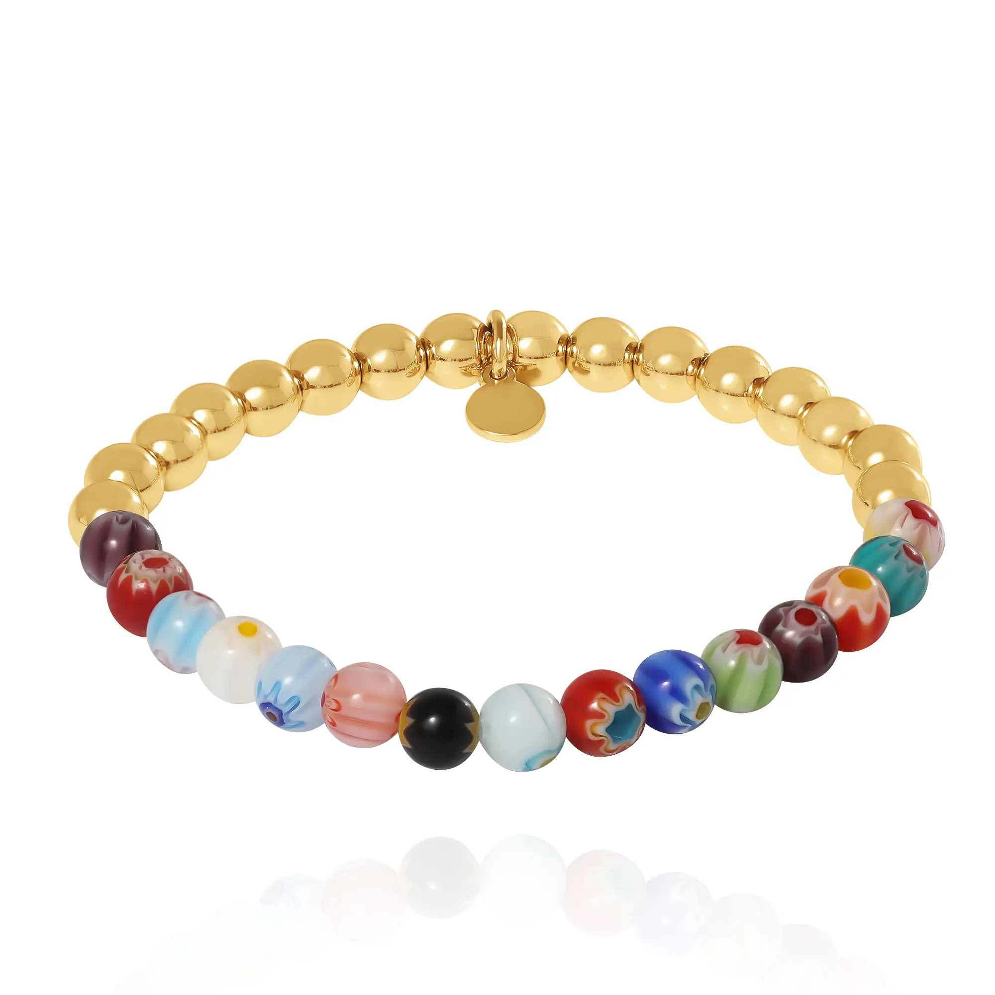 Multicolor Beaded Stretch Bracelet with Gold Accents (Women) | Nordstrom | Nordstrom