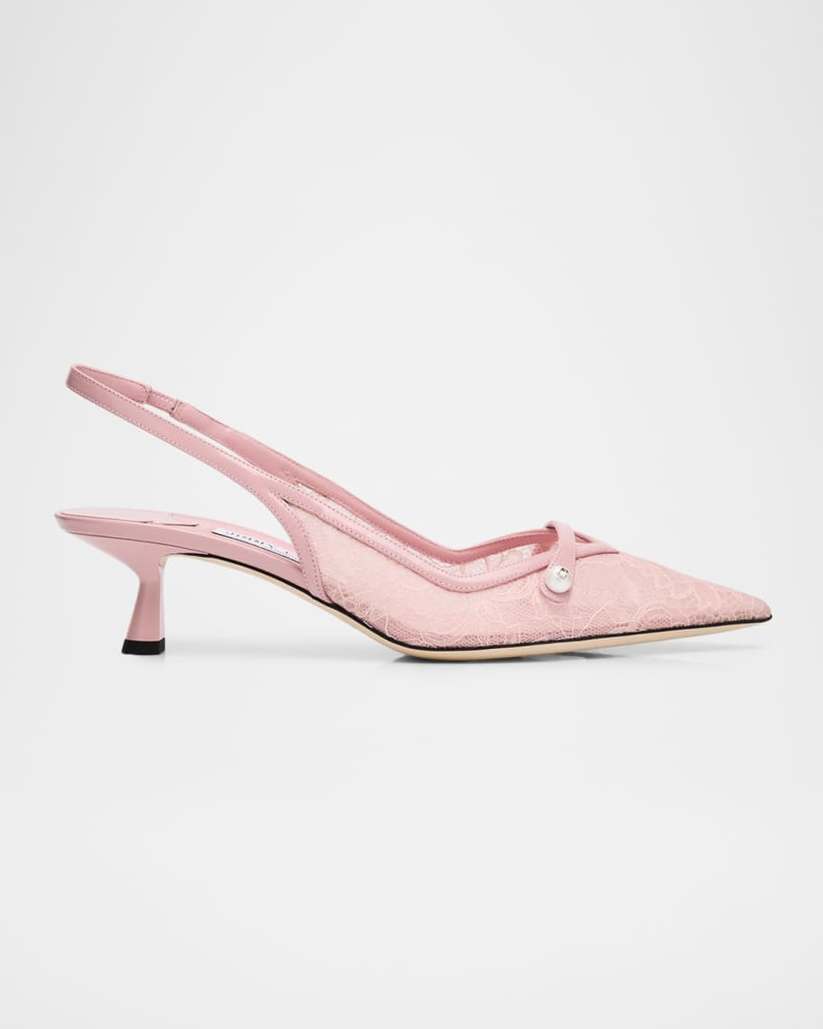 Amita 45 Lace Slingback Pumps | Neiman Marcus