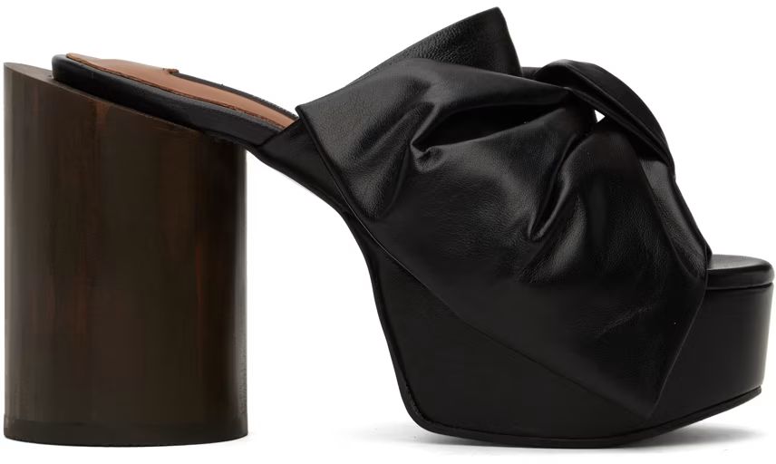 Black Ribbon Platform Heels | SSENSE